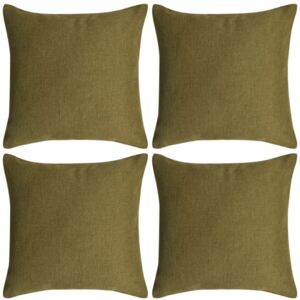 VidaXL Cushion Covers 4 pcs Linen-look Green 50x50 cm