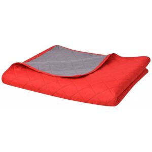 VidaXL Double-sided Quilted Bedspread Red and Grey 170x210 cm