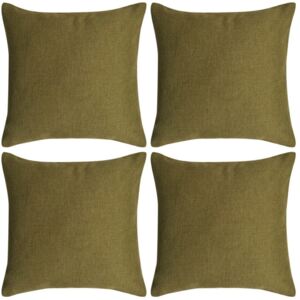 VidaXL Cushion Covers 4 pcs Linen-look Green 40x40 cm