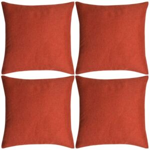 VidaXL Cushion Covers 4 pcs Linen-look Terracotta 50x50 cm