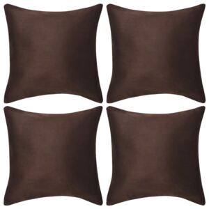 VidaXL Cushion Covers 4 pcs 40x40 cm Polyester Faux Suede Brown