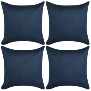 VidaXL Cushion Covers 4 pcs 40x40 cm Polyester Faux Suede Navy