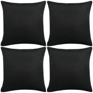 VidaXL Cushion Covers 4 pcs Linen-look Black 40x40 cm