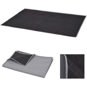 VidaXL Picnic Blanket Grey and Black 150x200 cm