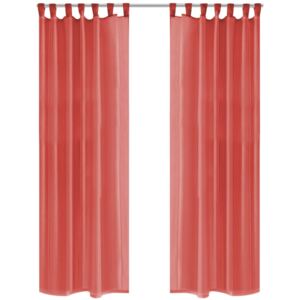 VidaXL Voile Curtains 2 pcs 140x175 cm Red