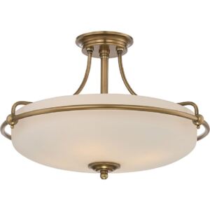 QZ/GRIFFIN/SFMWS Griffin 4 Light Semi-Flush Ceiling Light In Weathered Brass