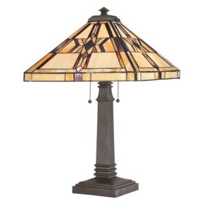 QZ/FINTON/TL Finton Tiffany 2 Light Bronze Table Lamp