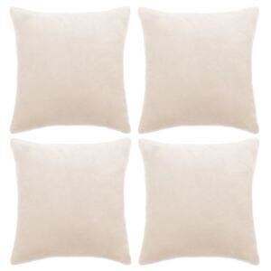 VidaXL Cushion Covers 4 pcs Velour 80x80 cm Off White