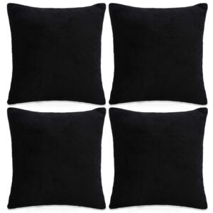 VidaXL Cushion Covers 4 pcs Velour 80x80 cm Black