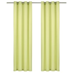 VidaXL Curtains with Metal Rings 2 pcs Cotton 140x245 cm Green