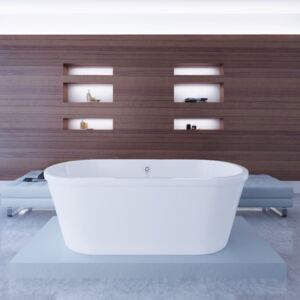 VidaXL Freestanding Bath Tub Acrylic White Round