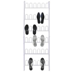 VidaXL White Steel Shoe Rack for 18 Pairs of Shoes