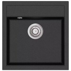 VidaXL Granite Kitchen Sink Single Basin Black