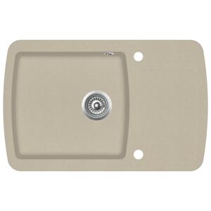 VidaXL Granite Kitchen Sink Single Basin Beige