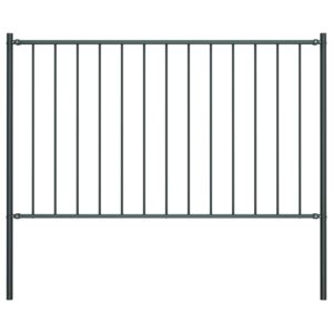 VidaXL Fence Panel with Posts Powder-coated Steel 1.7x0.75 m Anthracite