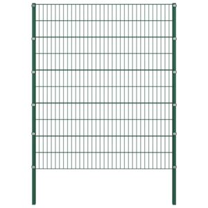 VidaXL Fence Panel with Posts Iron 1.7x2 m Green