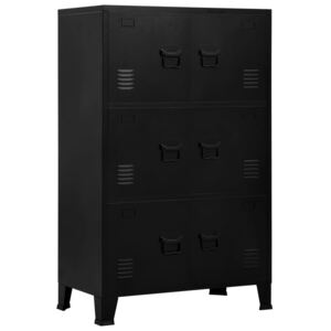 VidaXL Filing Cabinet with 6 Doors Industrial Black 75x40x120 cm Steel
