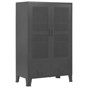 VidaXL Office Cabinet with Mesh Doors Industrial 75x40x120 cm Steel
