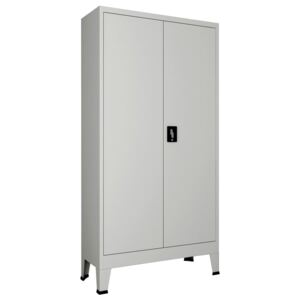 VidaXL Office Cabinet with 2 Doors Steel 90x40x180 cm Grey