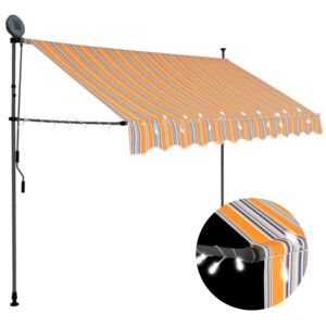 VidaXL Manual Retractable Awning with LED 250 cm Yellow and Blue