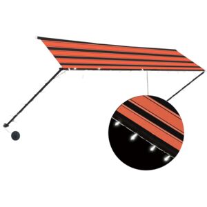 VidaXL Retractable Awning with LED 400x150 cm Orange and Brown