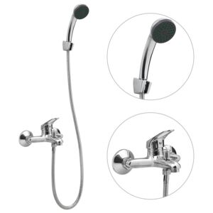 VidaXL Bathtub Shower Mixer with Hand Shower and Hose Tap Set Chrome