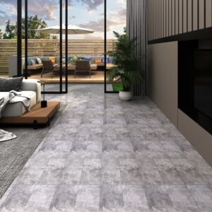 VidaXL PVC Flooring Planks 5.02 m² 2 mm Self-adhesive Cement Brown