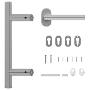 VidaXL Door Handle and Door Bar Set 350 mm Stainless Steel