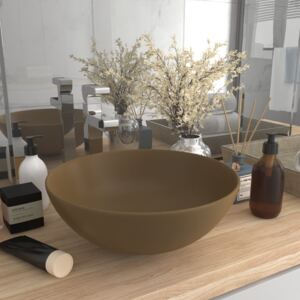 VidaXL Bathroom Sink Ceramic Matt Cream Round