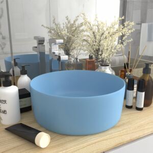 VidaXL Luxury Wash Basin Round Matt Light Blue 40x15 cm Ceramic