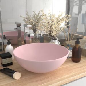 VidaXL Bathroom Sink Ceramic Matt Pink Round