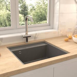 VidaXL Kitchen Sink with Overflow Hole Grey Granite