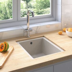 VidaXL Kitchen Sink with Overflow Hole Beige Granite