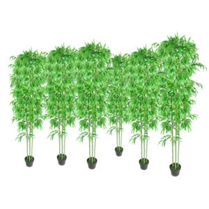 VidaXL Bamboo Artificial Plants Home Decor Set of 6