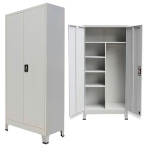 VidaXL Locker Cabinet with 2 Doors Steel 90x40x180cm Grey