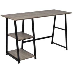 VidaXL Desk with 2 Shelves Grey and Oak
