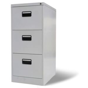 VidaXL File Cabinet with 3 Drawers Grey 102.5 cm Steel