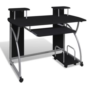 VidaXL Computer Desk with Pull-out Keyboard Tray Black
