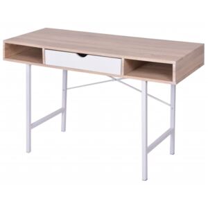 VidaXL Desk with 1 Drawer Oak and White