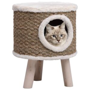 VidaXL Cat House with Wooden Legs 41 cm Seagrass