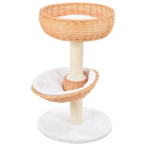 VidaXL Cat Tree with Sisal Scratching Post Natural Willow Wood