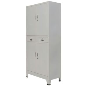 VidaXL Office Cabinet with 4 Doors Steel 90x40x180cm Grey