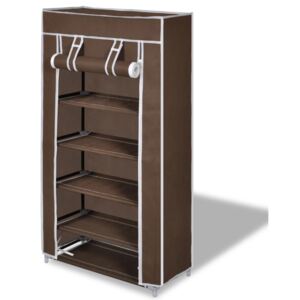 VidaXL Fabric Shoe Cabinet with Cover 58 x 28 x 106 cm Brown