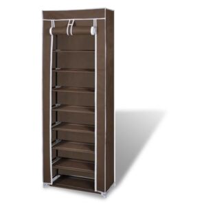 VidaXL Fabric Shoe Cabinet with Cover 162 x 57 x 29 cm Brown
