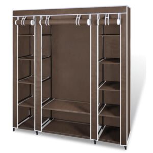 VidaXL Fabric Wardrobe with Compartments and Rods 45x150x176 cm Brown