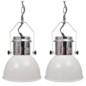 VidaXL Ceiling Lamp 2 pcs Height-adjustable Modern White Metal