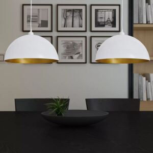 VidaXL Ceiling Lamp 2 pcs Height-adjustable Semi-spherical White