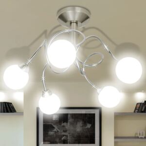 VidaXL Ceiling Lamp with Round Glass Shades for 5 G9 Bulbs