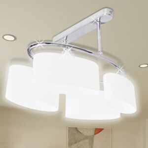 VidaXL Ceiling Lamp with Ellipsoid Glass Shades for 4 E14 Bulbs