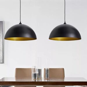 VidaXL Ceiling Lamp 2 pcs Height-adjustable Semi-spherical Black